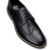 John White Mens Black Stokes Brogue Derby Shoes